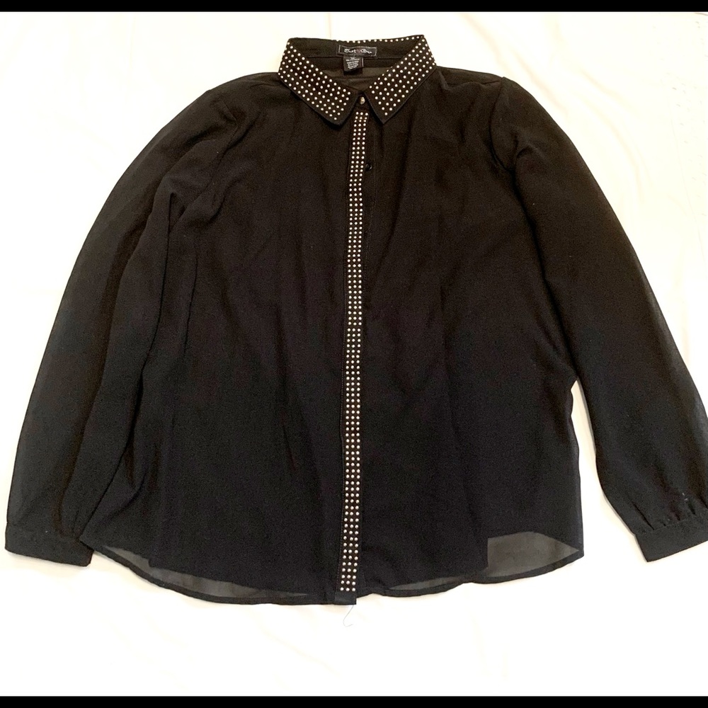 Sheer Bedazzled Blouse